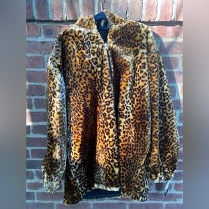 Y2k faux fur zip up hoodie NWT XL